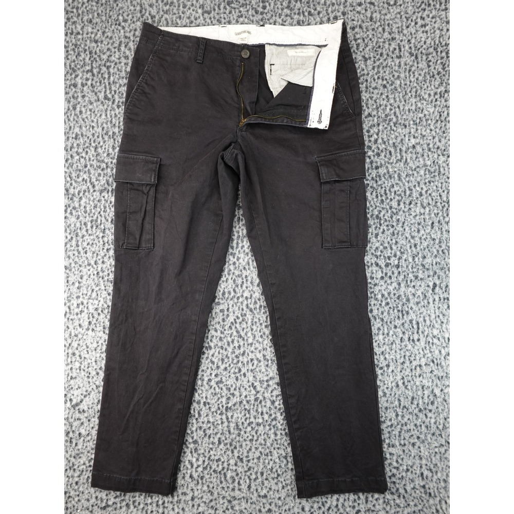 Goodthreads Cargo Pants Mens 32x28 Black Slim Fit Utility Trousers LL169